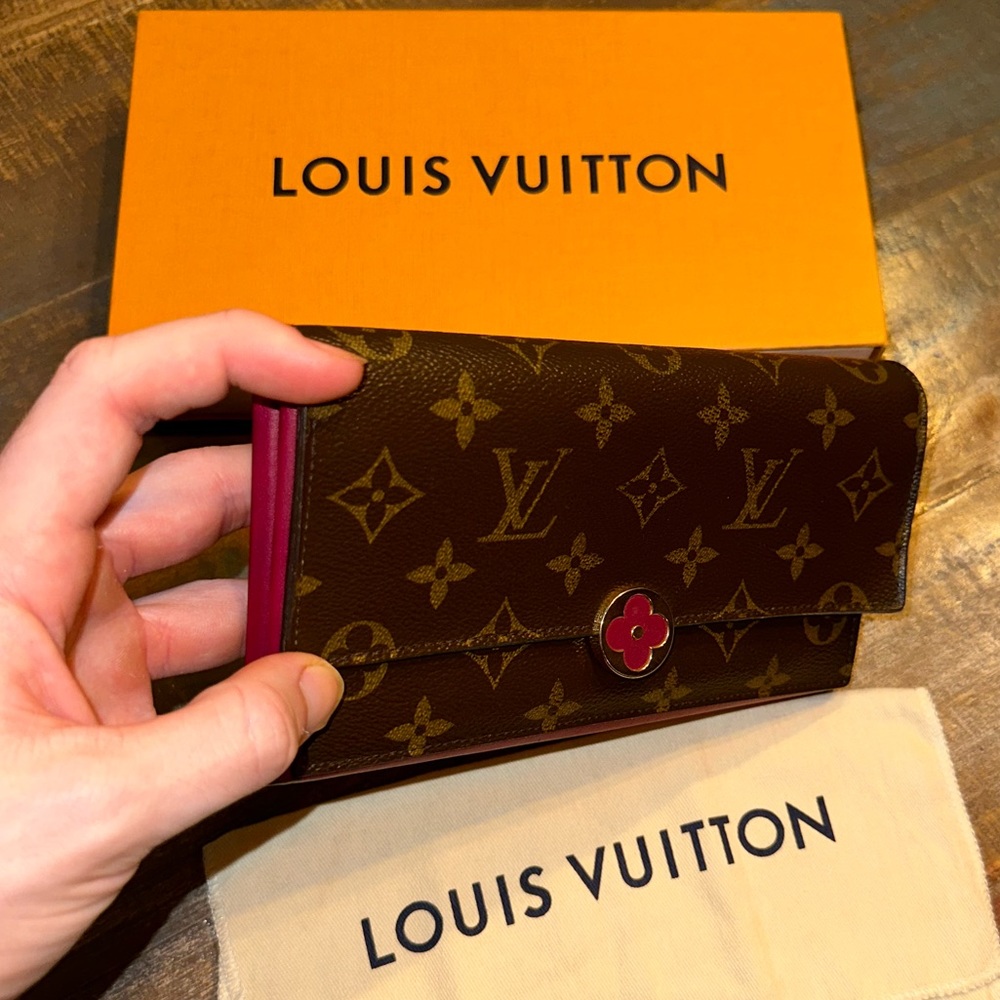 Louis Vuitton Brown and Red Wallet